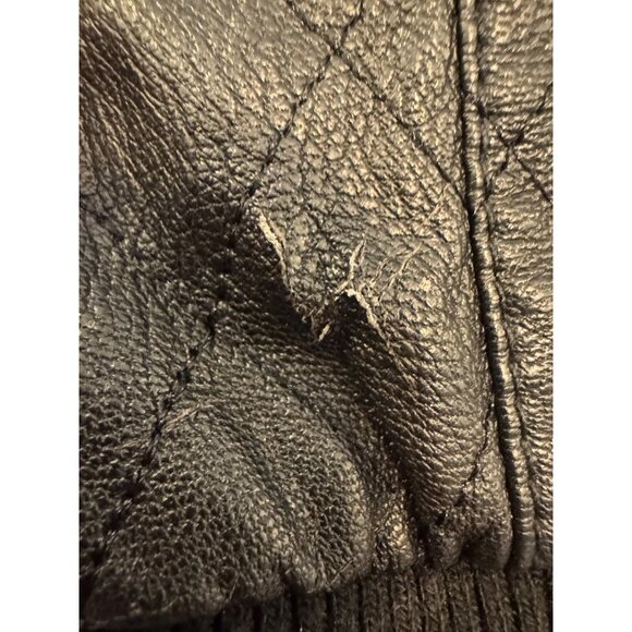 Vintage Members Only Womens Quilted Faux Leather Bomber Jacket Medium Black - Picture 8 of 10